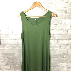Cotton tank top dress with pockets
